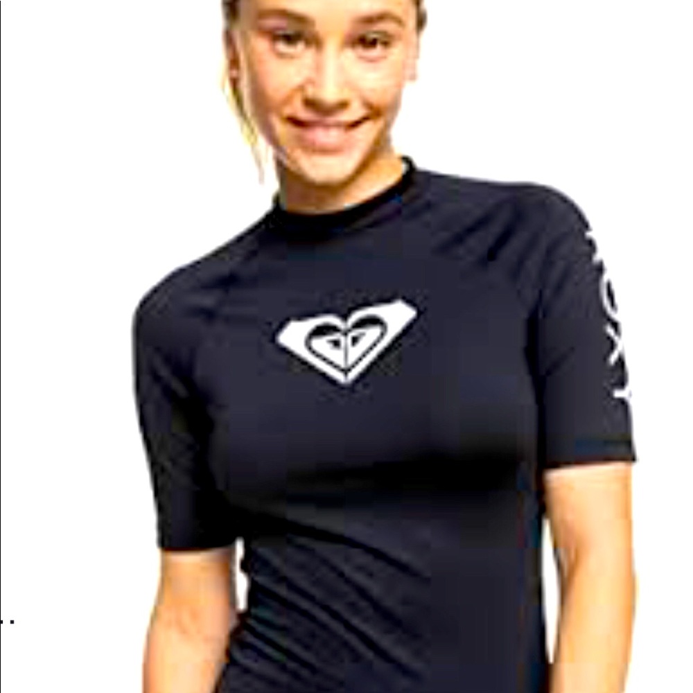 Roxy rash guard black size large